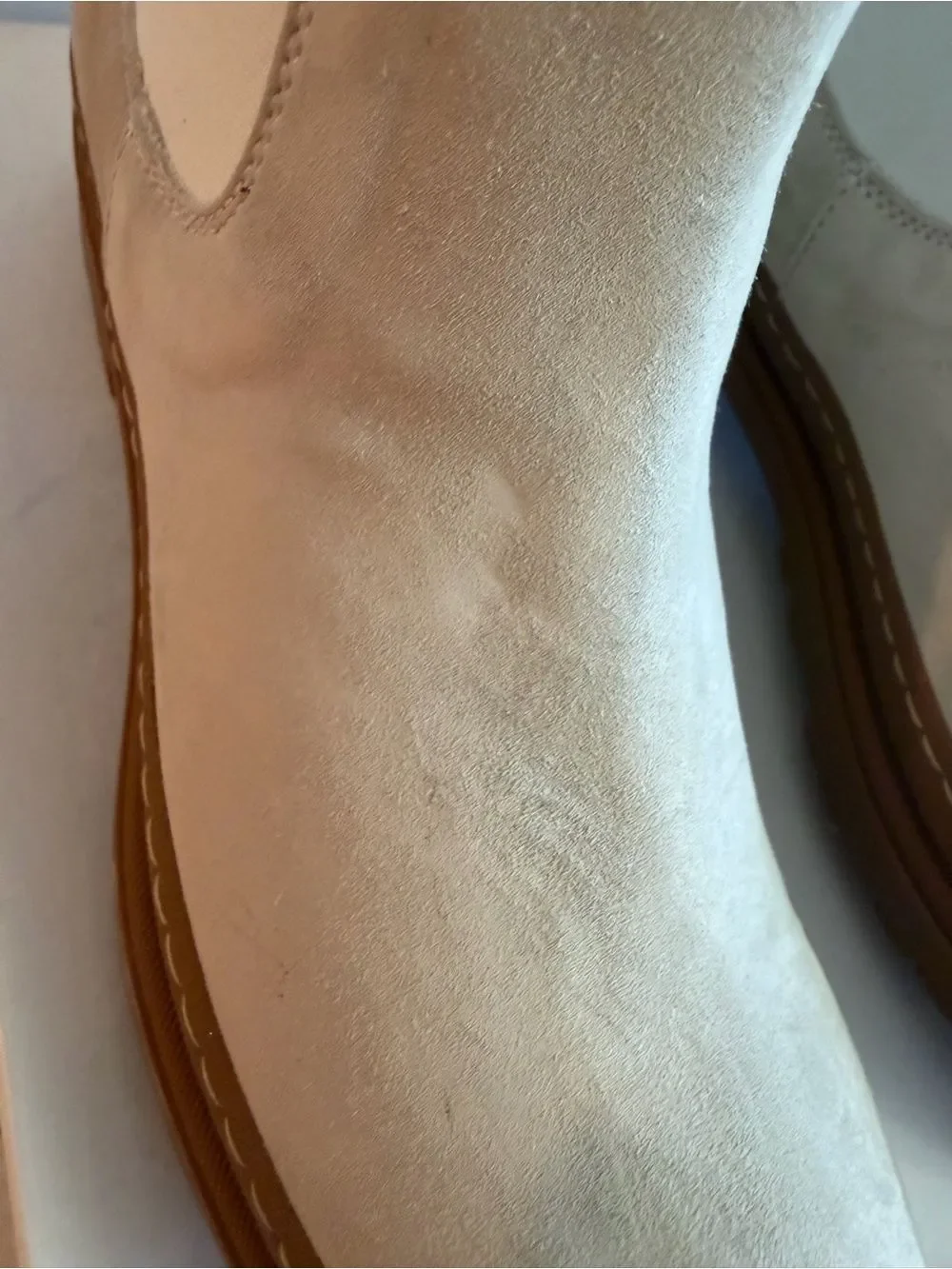 Boemos Made in Italy Ivory Suede Chelsea Boots | Chunky Lug Sole | EU 38 NEW
